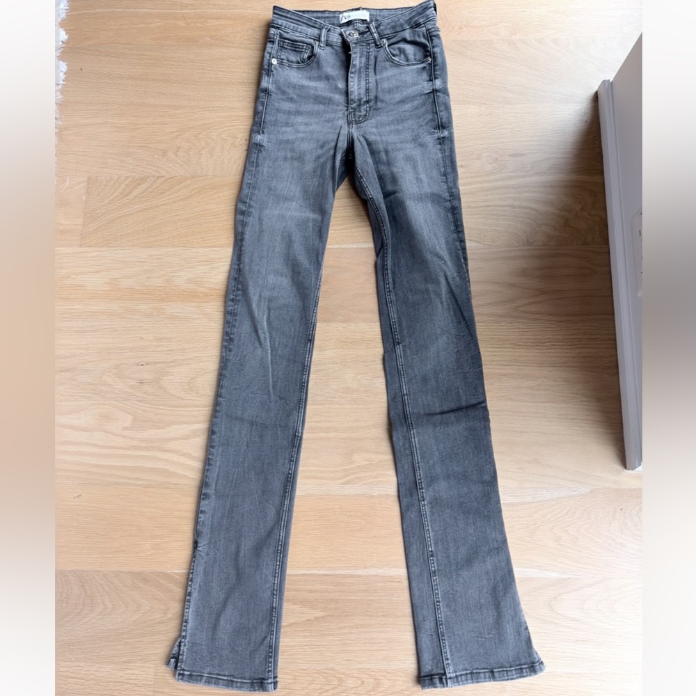 Zara High Rise Slit Denim